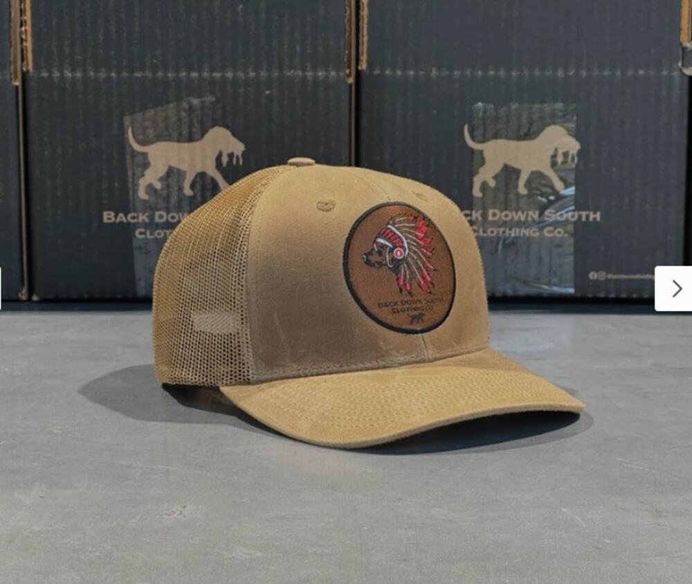 Black Down South Clothing Co. Waxed Pursuit Trucker Hat-Chief 2.0 Tobacco NWOT